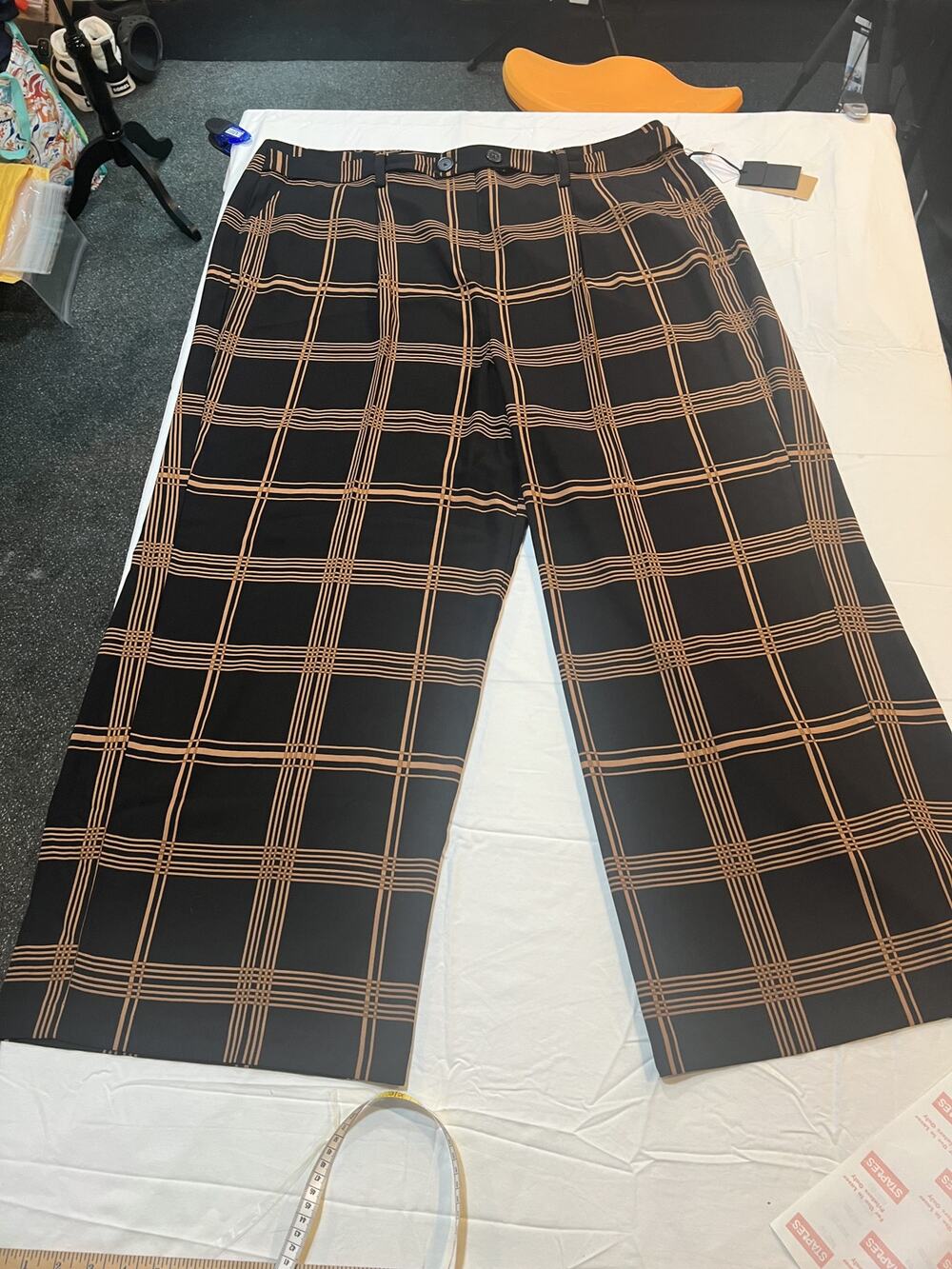 Halogen Nordstrom Plaid Wide Leg Cropped Pants Size 3X NWT